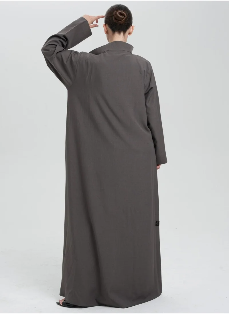 Meem by Mariyah Front open abaya with vest and pants
