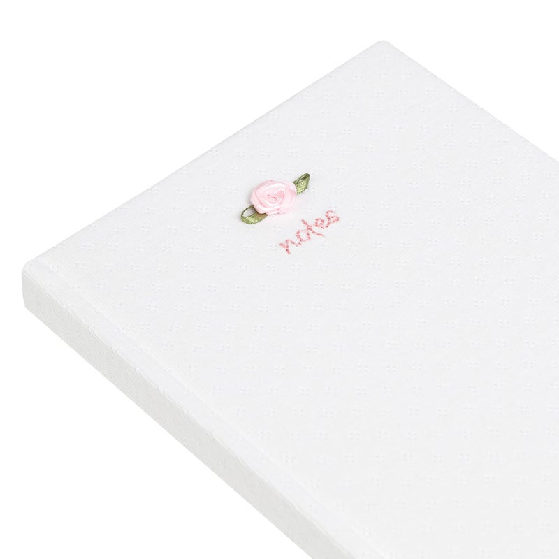 Pearhead Fabric Hardcover Journal Notebook 6x8 â€“ Pointelle Embroidered College-Ruled Writing Journal with 200 Lined Pages, Pink - Image 3