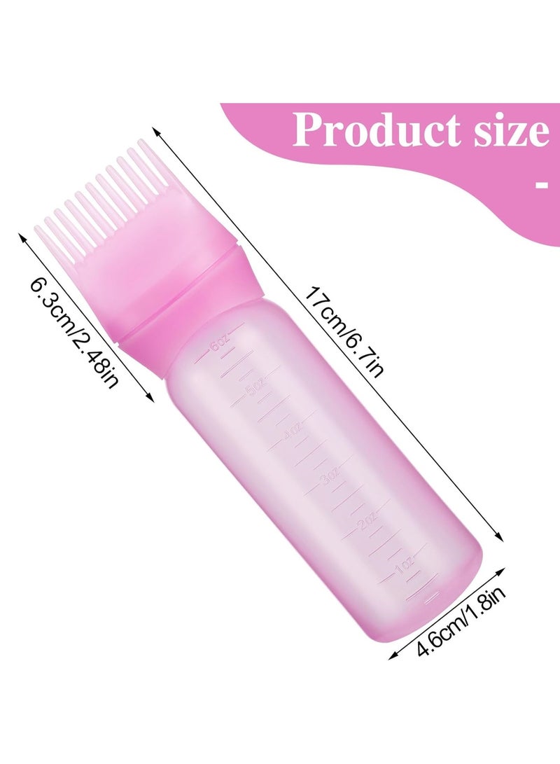 Hair Dye Applicator Bottle with Root Comb Brush, Pink - Image 3