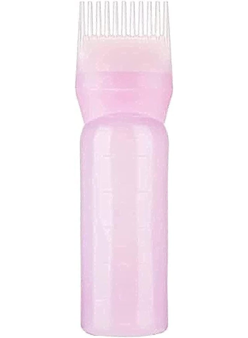 Hair Dye Applicator Bottle with Root Comb Brush, Pink - Image 1