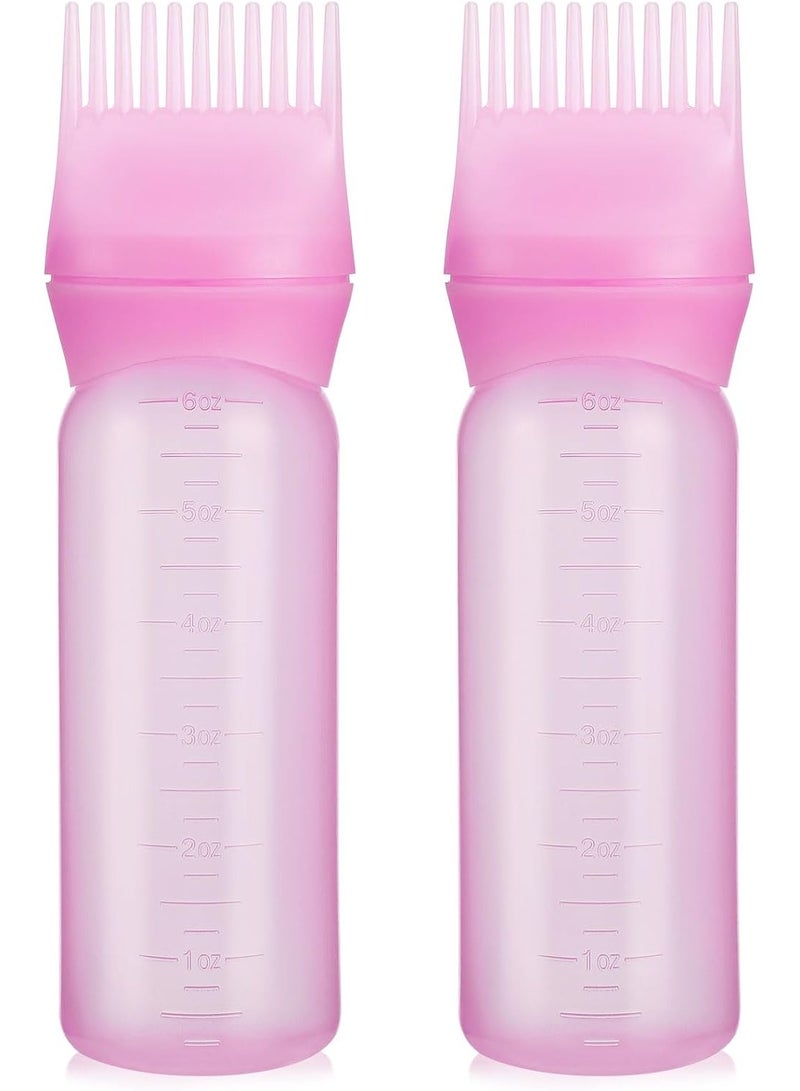 Hair Dye Applicator Bottle with Root Comb Brush, Pink - Image 5