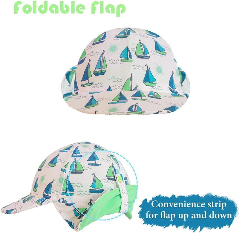 Gifts Treat Kids Legionnaires Hat, UPF 50+ Sun Protection Swim Cap Flap Hat for Kids, Quick Drying Boys Sun Hat with Neck Protection for Beach Seaside Pool… - Image 4