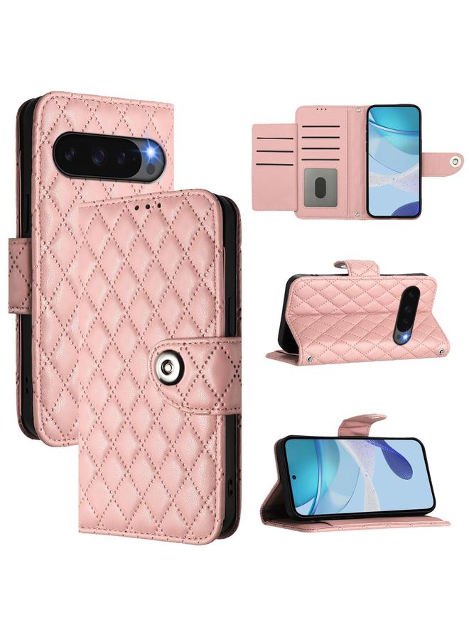 Zaboon Case For Google Pixel 10 Pro XL 5G Global Rhombic Texture Flip Leather Phone Case with Lanyard - Image 1