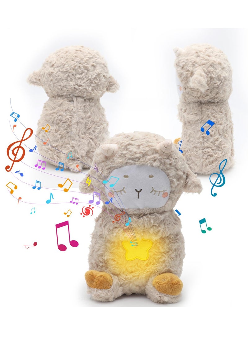 غنم تنفس لتهدئة الطفل وغنم الانعزال بحركات التنفس والموسيقى، دمية غنم ناعمة تنفس لتهدئة الطفل، رفيق النوم الموسيقي، هدايا لحديثي الولادة، هدايا لعيد الطفل، هدايا رمضان، هدايا عيد الفطر - Image 1