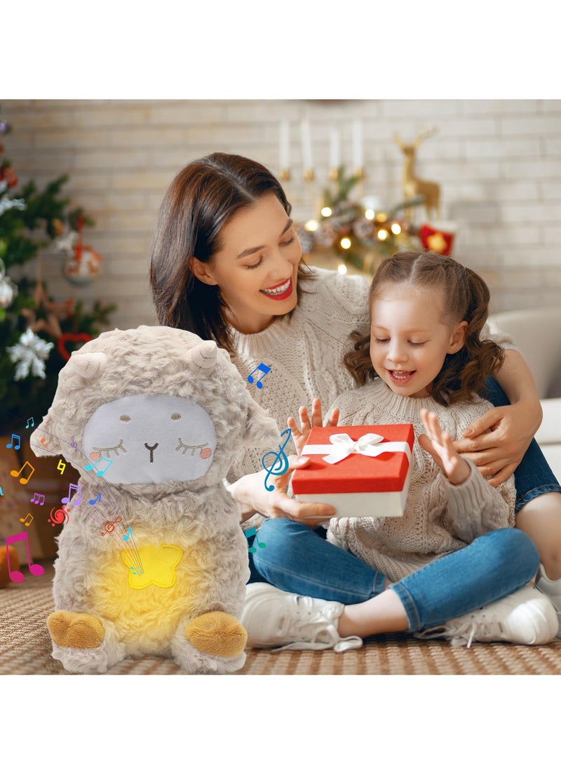 غنم تنفس لتهدئة الطفل وغنم الانعزال بحركات التنفس والموسيقى، دمية غنم ناعمة تنفس لتهدئة الطفل، رفيق النوم الموسيقي، هدايا لحديثي الولادة، هدايا لعيد الطفل، هدايا رمضان، هدايا عيد الفطر - Image 5