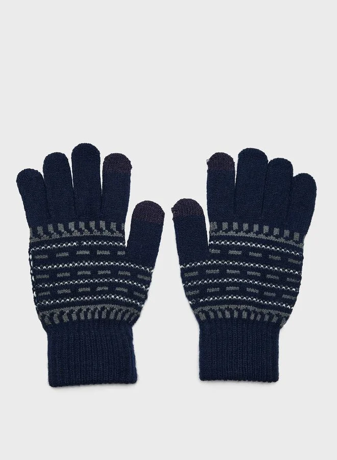 Seventy Five Casual  Knitted Winter Beanie , Glove & Snood Set