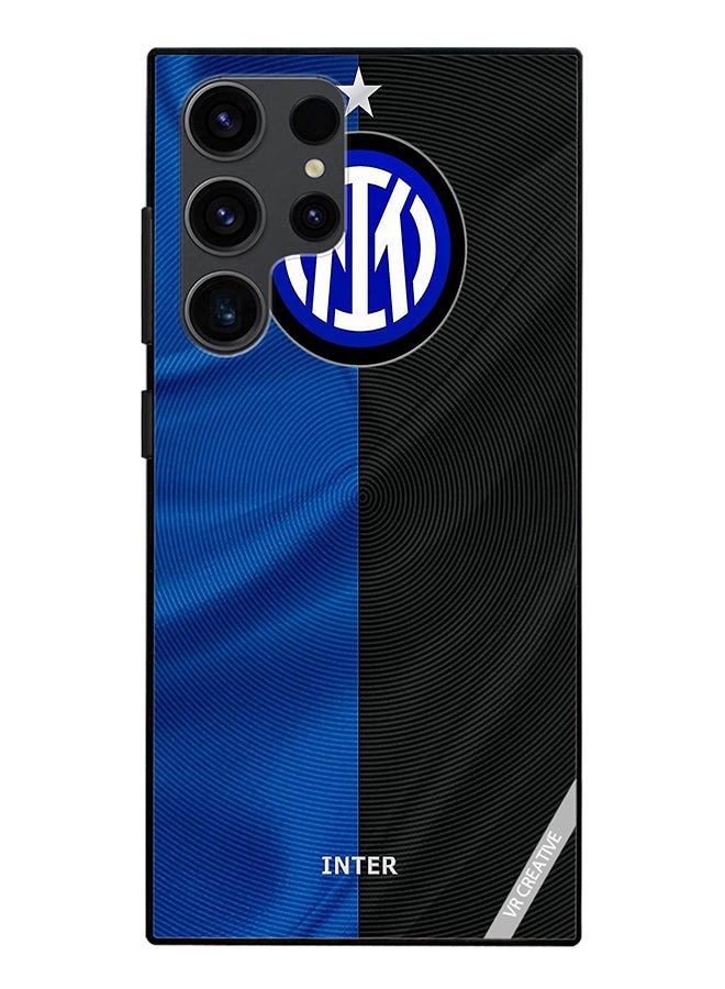 VR CREATIVE غطاء حماية لهاتف سامسونج جالاكسي S24 ألترا بتصميم شعار إنتر ميلان متعدد الألوان - Image 1