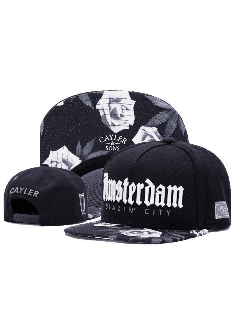 AMSTERDAM Attractive men's cap with black color for women, lightweight and suitable for adults and kids, women's caps, men's caps, classic baseball cap, cap with logos, men's caps, women's cap, baseball caps, women's baseball cap, men's hat, headwear, men's headwear, cap, caps, hat, head cap, boys' headwear. - Image 1
