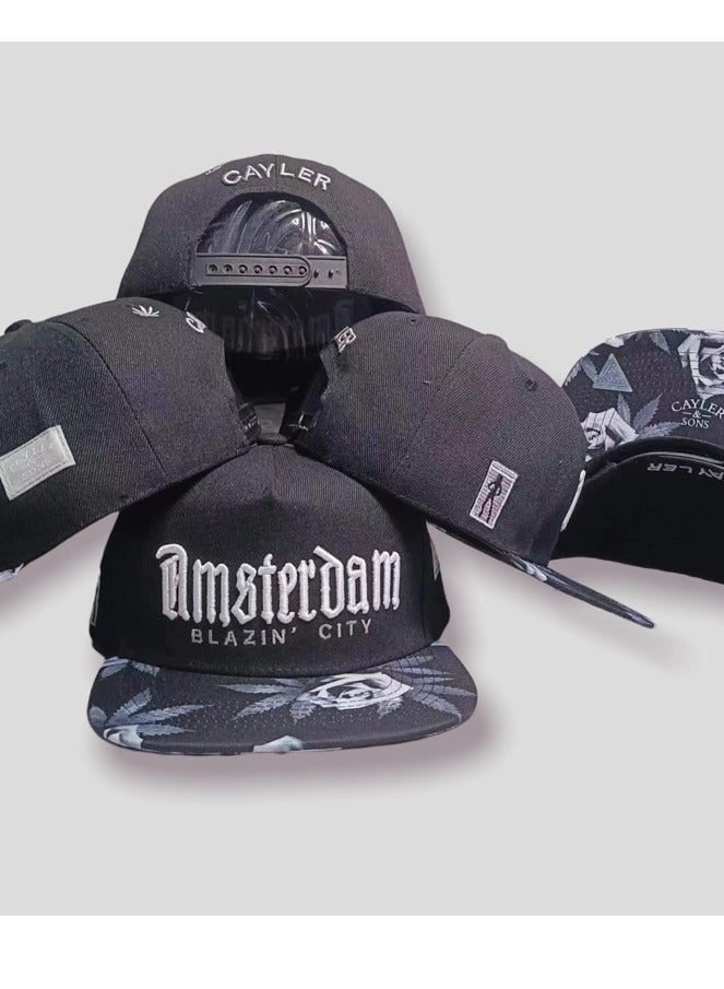 AMSTERDAM Attractive men's cap with black color for women, lightweight and suitable for adults and kids, women's caps, men's caps, classic baseball cap, cap with logos, men's caps, women's cap, baseball caps, women's baseball cap, men's hat, headwear, men's headwear, cap, caps, hat, head cap, boys' headwear. - Image 2