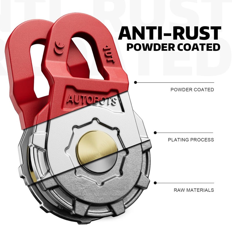 AUTOBOTS Heavy Duty Block for Winch Recovery - 22046LBS Work Load Limit, Forged Steel Pulley for Truck, UTV, ATV - Red - Image 2