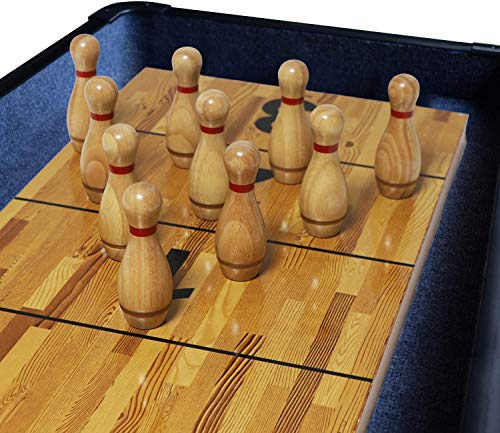 YDDS Shuffleboard Bowling Pin Set with 10 Pcs Premium Hardwood Bowling Pins Durabel Triangular Pinsetter Resin Bowling Ball and Carrying Bag, Fun for Shuffleboard Games - Image 4