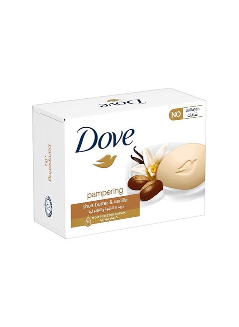 Bar soap Pampering Beauty Cream, for all skin types, Shea Butter & Vanilla with ¼ moisturizing cream 90G