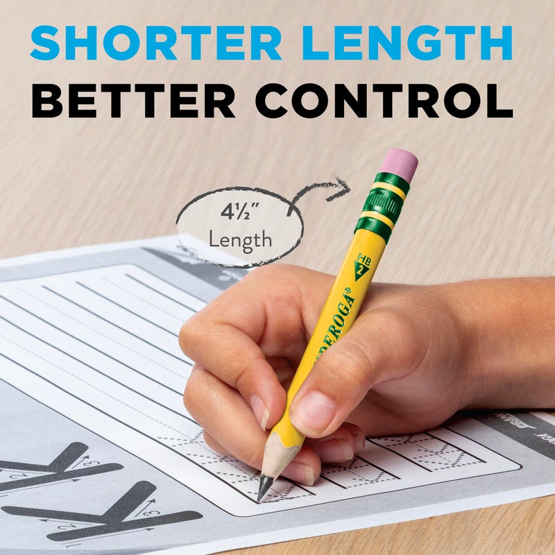 Ticonderoga My First Short Triangular Wood-Cased Pencils, #2 HB Soft, With Erasers, Yellow, 12 Count - Image 3