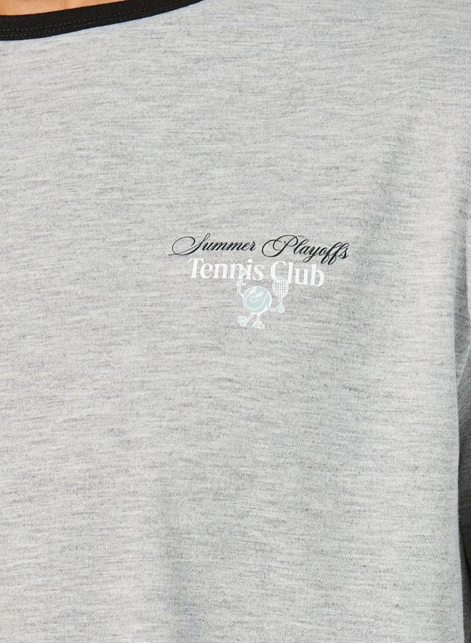 Styli Styli Slogan Print Round Neck T-Shirt and Shorts Pyjama Set  - Image 3