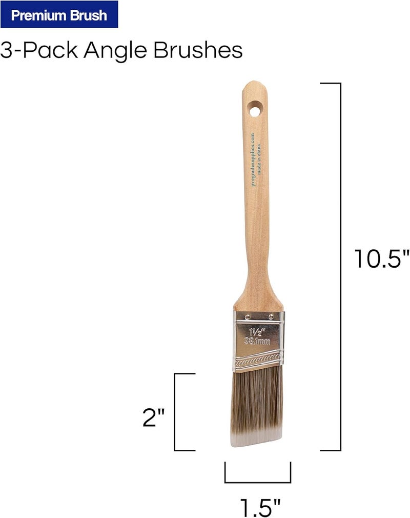 Pro-Grade - Paint Brushes - Paint Brush Set (3 Ea 1.5A SC) (Pack of 2) - Image 3
