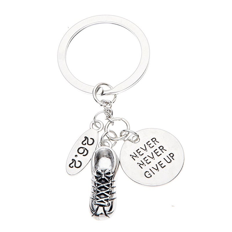 Infinity Collection Marathon Gifts  Never Give Up Runner Keychain Running Jewelry Marathon Jewelry 262 Keychain