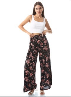 Andora Wide Leg High Waist Flory Pants_ Black & Kashmir  - Image 1