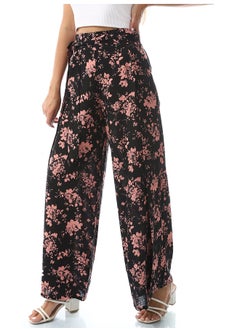 Andora Wide Leg High Waist Flory Pants_ Black & Kashmir  - Image 2