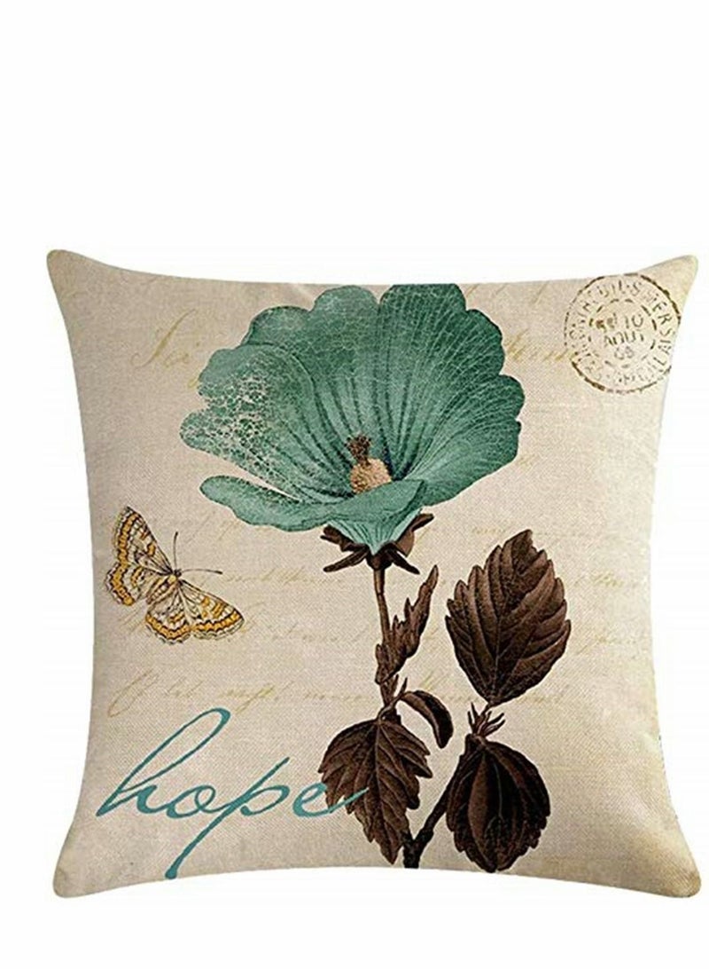 Excefore أغطية وسائد مقاومة للماء، غطاء وسادة مزخرف بطباعة زهرية، مناسب للاستخدام الداخلي والخارجي - مجموعة 4 قطع بحجم 18 × بوصة - Image 3