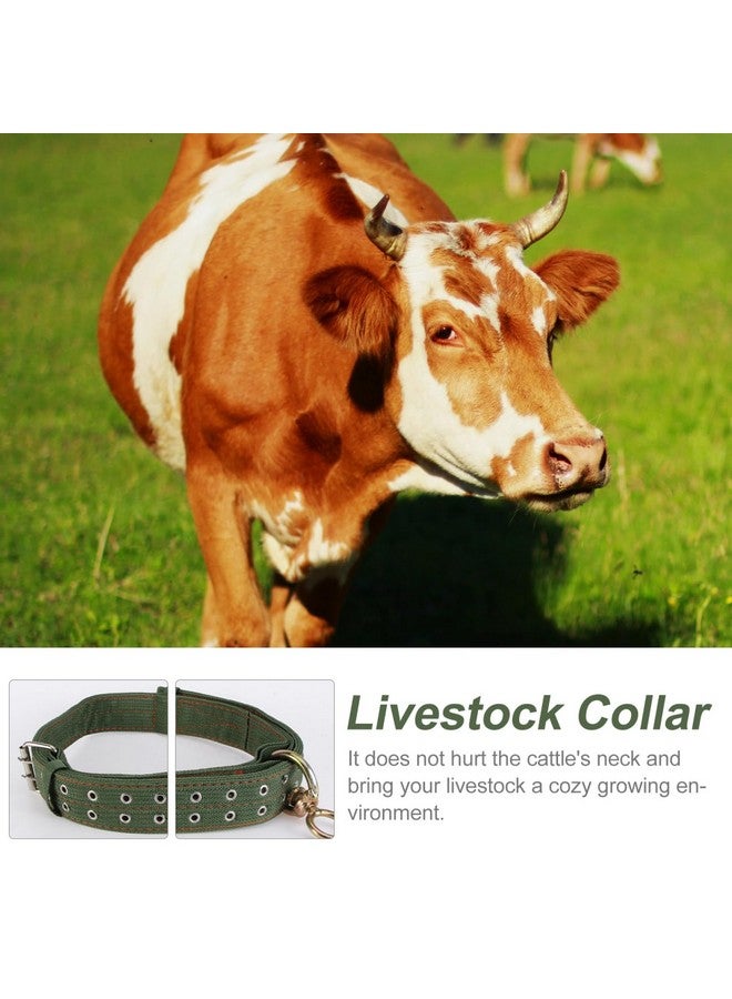 دويتول طوق بقرة من DOITOOL مصنوع من القماش وحزام رقبة بمشبك قابل للتعديل وقلادة لجر الماشية للحيوانات في المزرعة والأغنام والخيول والحيوانات الأليفة باللون الأخضر - Image 5