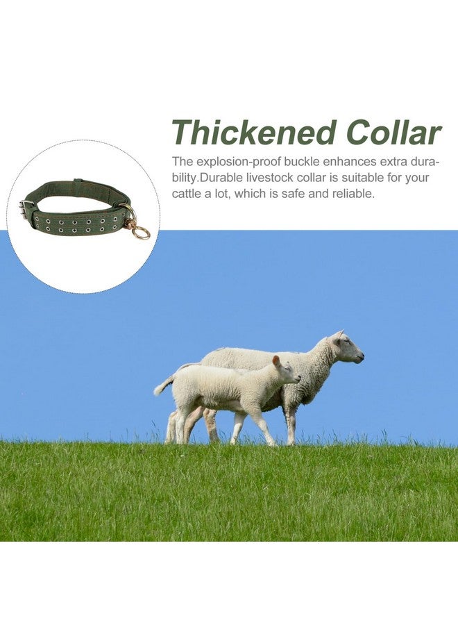 دويتول طوق بقرة من DOITOOL مصنوع من القماش وحزام رقبة بمشبك قابل للتعديل وقلادة لجر الماشية للحيوانات في المزرعة والأغنام والخيول والحيوانات الأليفة باللون الأخضر - Image 4