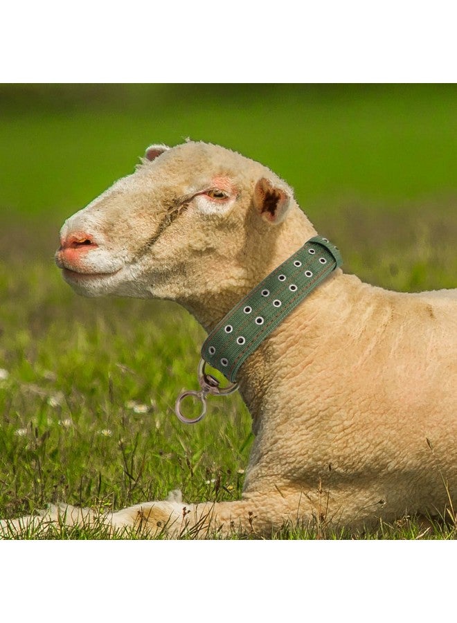دويتول طوق بقرة من DOITOOL مصنوع من القماش وحزام رقبة بمشبك قابل للتعديل وقلادة لجر الماشية للحيوانات في المزرعة والأغنام والخيول والحيوانات الأليفة باللون الأخضر - Image 3