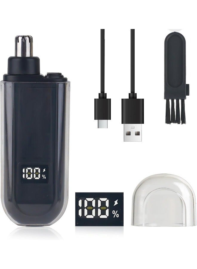 Nose Hair Trimmer - USB Rechargeable with Battery Indicator, Compact & Lightweight, Stainless Steel Blades with Protective Cap & Cleaning Brush - Image 1