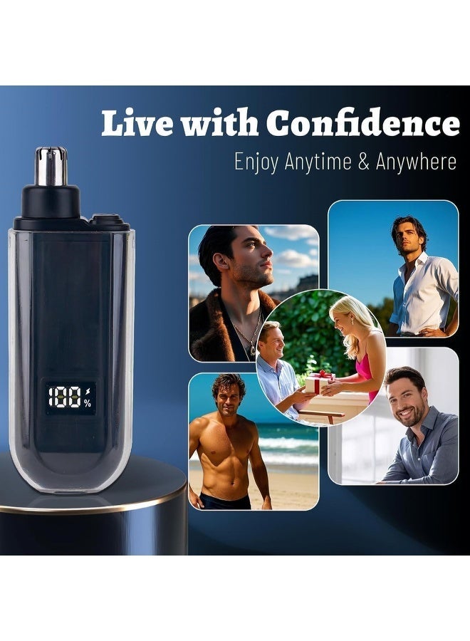 Nose Hair Trimmer - USB Rechargeable with Battery Indicator, Compact & Lightweight, Stainless Steel Blades with Protective Cap & Cleaning Brush - Image 5