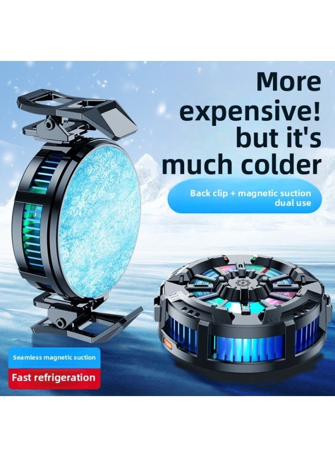 Explosions Mobile Phone Radiator X106 Magnetic Digital Display Three-speed Temperature Control Cooling Semiconductor X76-Color:X76 Material 【black Silver + Adjustment Back Clip】 - Image 2