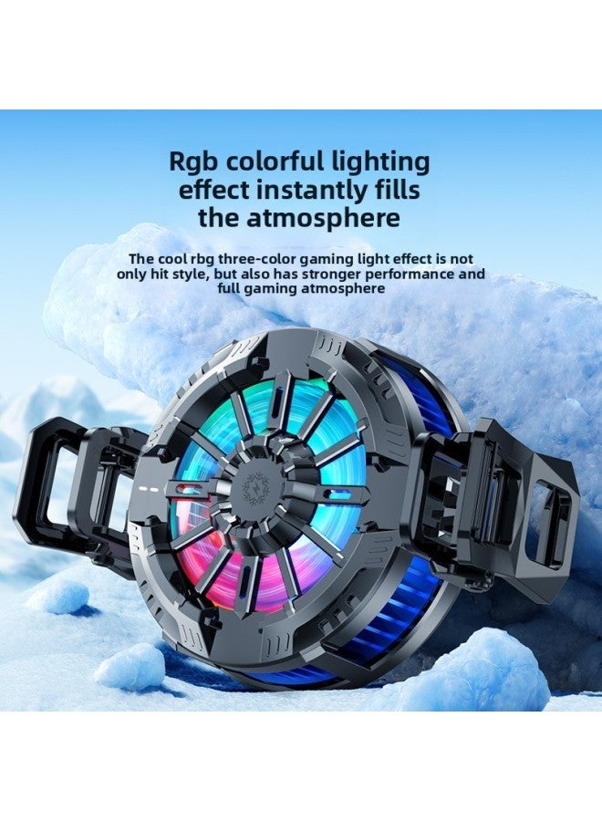 Explosions Mobile Phone Radiator X106 Magnetic Digital Display Three-speed Temperature Control Cooling Semiconductor X76-Color:X76 Material 【black Silver + Adjustment Back Clip】 - Image 3