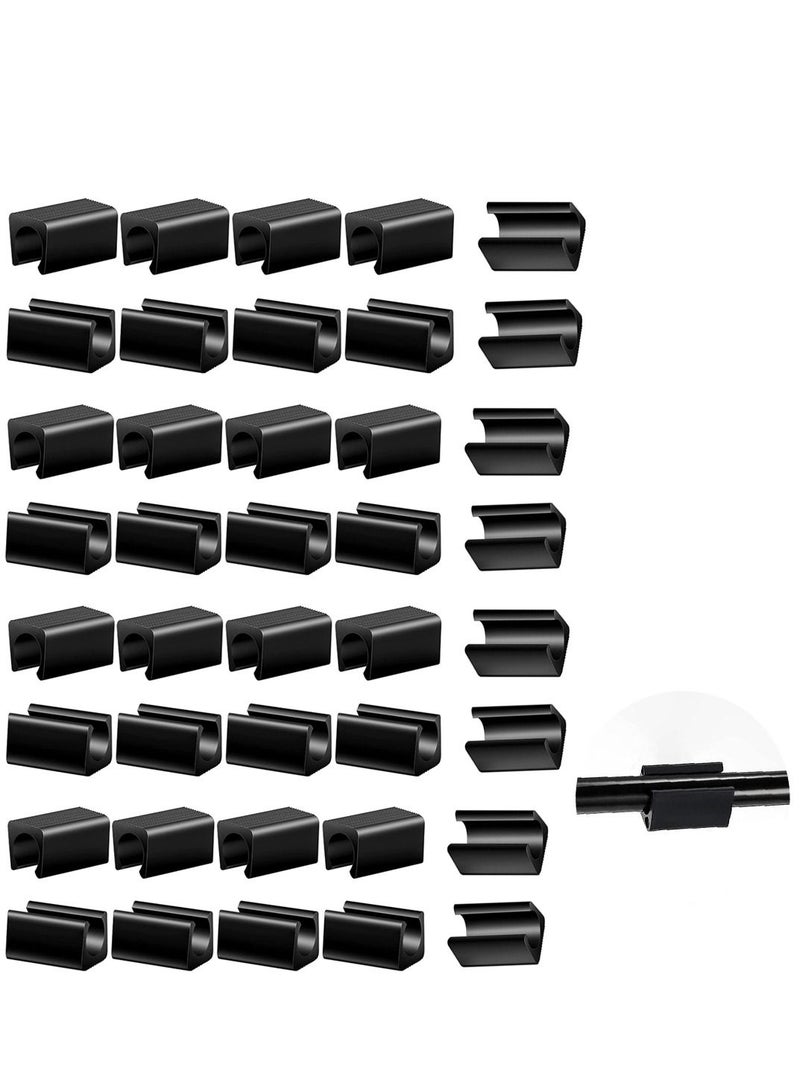 SYOSI Plastic Furniture Feet Protectors Avoid Noise Black Plastic 14mm Floor Protectors Rectangle Non-Slip Leg Tips U Shape Foot Cap for Metal Chairs 40 Pack - Image 1