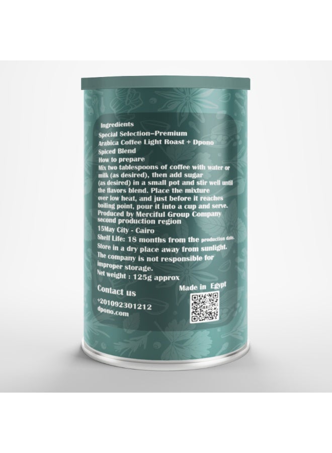 D PONO Light Shaved Coffee - Instant Roasted and Ground Coffee with Authentic Arabic Flavor - 100% Fresh Arabica Blend 125g - Image 3