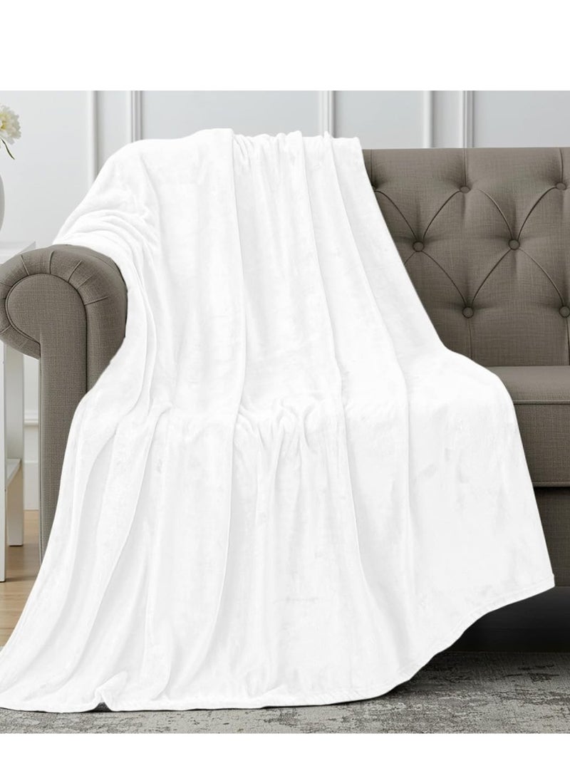 Utopia Bedding Fleece Blanket Throw Size White 300GSM Luxury Anti-Static Fuzzy Soft Microfiber Blanket for Couch, Sofa and Bed (60x50 Inch) - Image 1