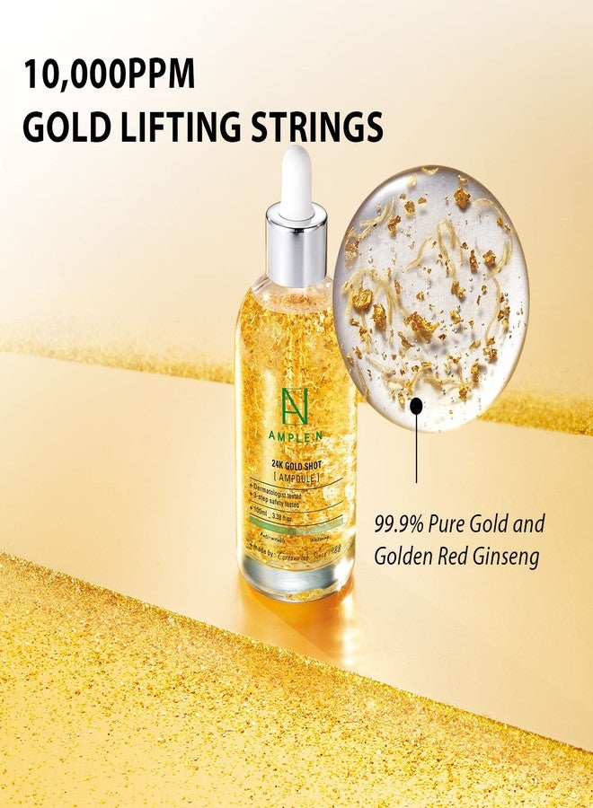 كوريانا سيروم AMPLE:N 24k Gold Shot - سيروم كوري مضاد للشيخوخة بذهب عيار 24 قيراط - يزيل التجاعيد والخطوط الدقيقة بالكولاجين والببتيدات - يوحد لون البشرة الباهتة والمترهلة - 3.38 أونصة سائلة. - Image 4