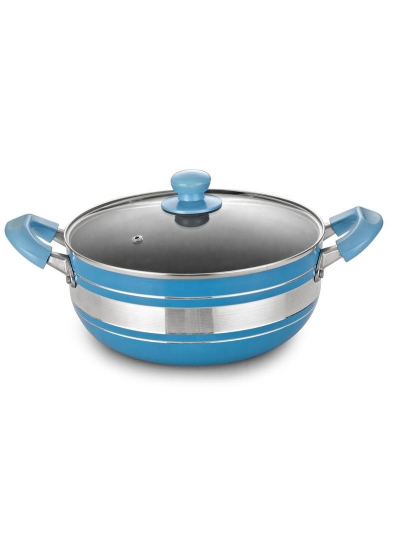 HOTCHEF Premium Household Cooking Pot Set Featuring Eye Catching Colors, Scratch Resistant Nonstick Coating, Strong Heatproof Handles, and Glass Lid Design Suitable for Fast Cooking, Easy Cleaning, and Daily Family Kitchen Activities - Image 4