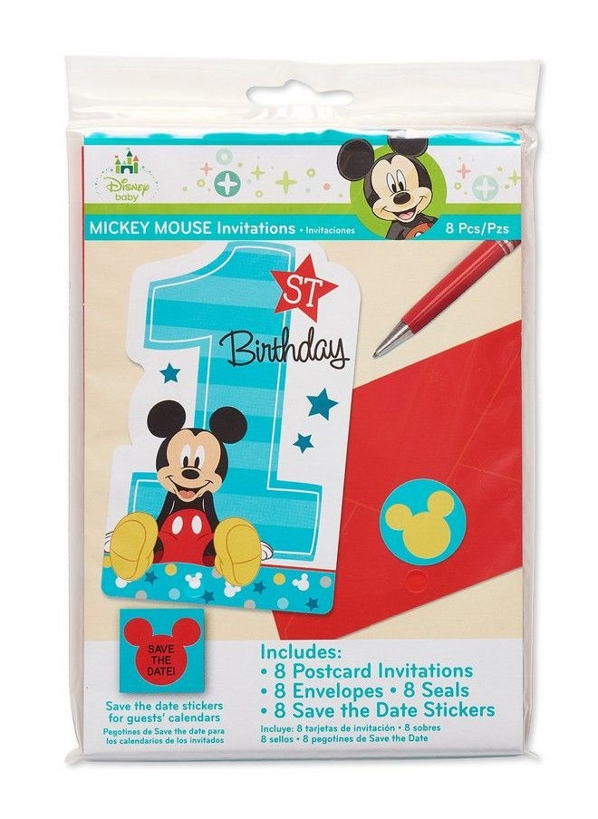 American Greetings Eetings 5795233 Mickey'S 1St Birthday Postcard Invitations 8 Count Multi Color 6 1/4" X 4 1/4" (491833)  - Image 4