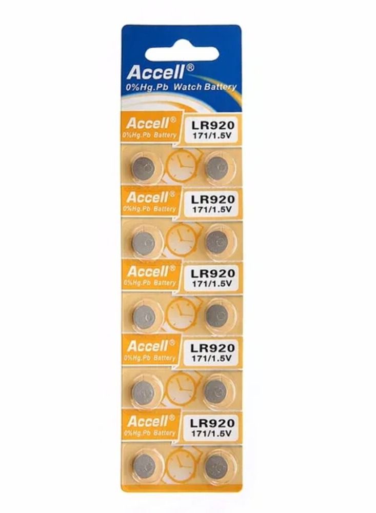 10-Pieces Accell AG6 LR920 (171) Alkaline 1.5V Batteries