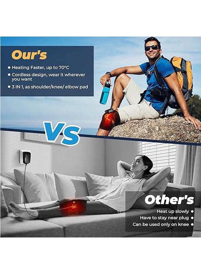عام دعامة الركبة الحرارية اللاسلكية ، دعامة الركبة الساخنة ، دعامة الركبة مع أوضاع تسخين متعددة ، دعم حراري للركبة لتخفيف آلام الركبة والتهاب المفاصل - Image 5