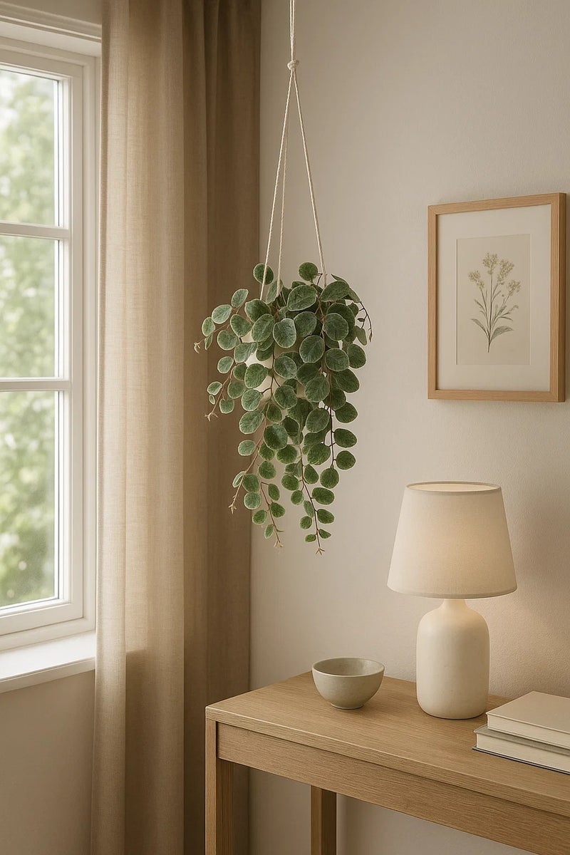 لوفت نبات معلق من مادة البولي بروبيلين، الطول 25 × العرض 15 × الارتفاع 40 سم، أخضر-193710 - Image 1