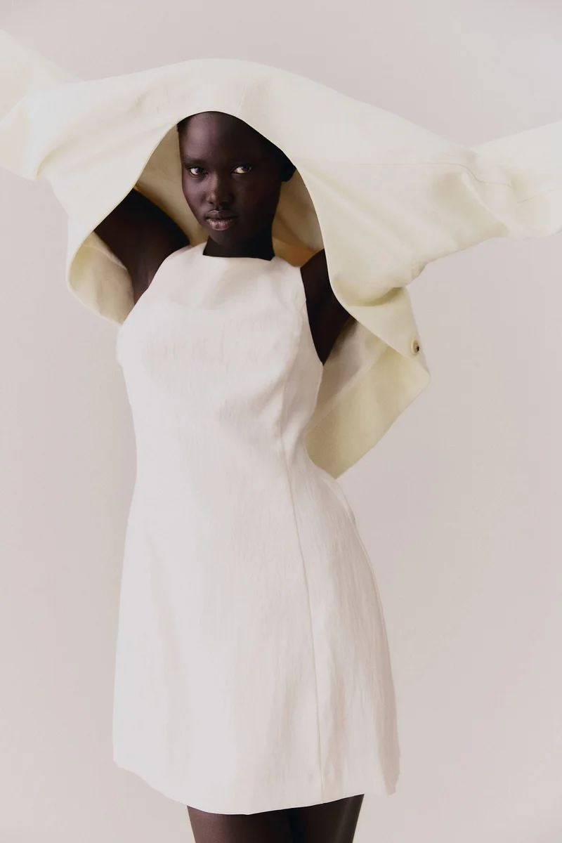 H&M Square-neck twill dress