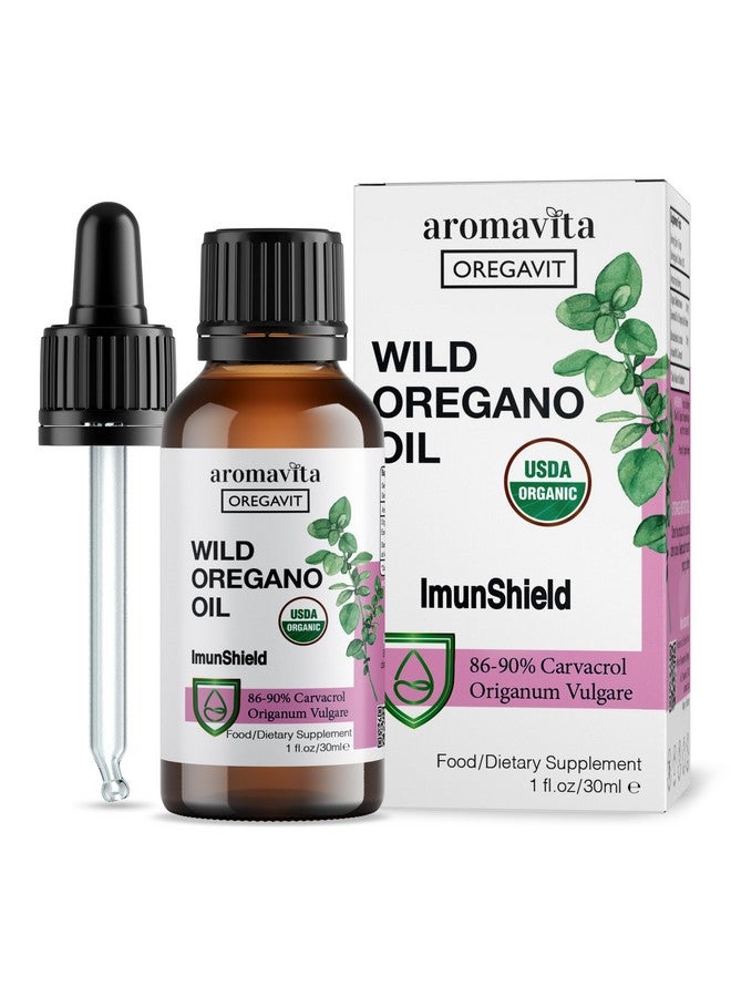 AROMAVITA ImunShield Wild Oregano Oil Organic Liquid Drops - Hand-Picked Oregano with 86-90% Carvacrol for Immune and Digestive Support - Vegan, Non-GMO, Gluten-Free, 1 fl. oz./ 30ml - Image 1