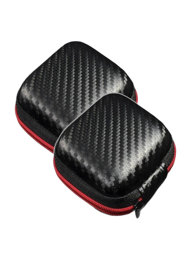 Multifunctional Earphone Storage Zipper Bag Black/Red Bundle 2Pcs - Image 1