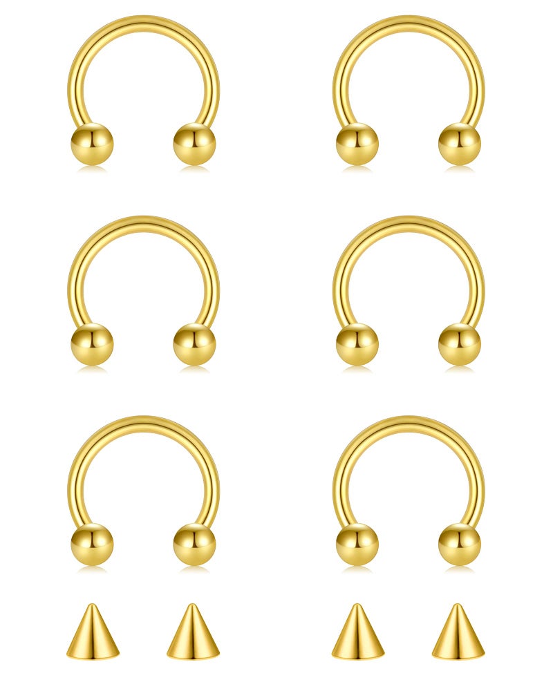 D.Bella 18g Nose Rings Hoops Surgical Steel Septum Rings Piercing Hypoallergenic Hoop Nose Ring Horseshoe Earring Lip Hoop 10mm Nose Hoops Gold Nose Hoop Ring - Image 1