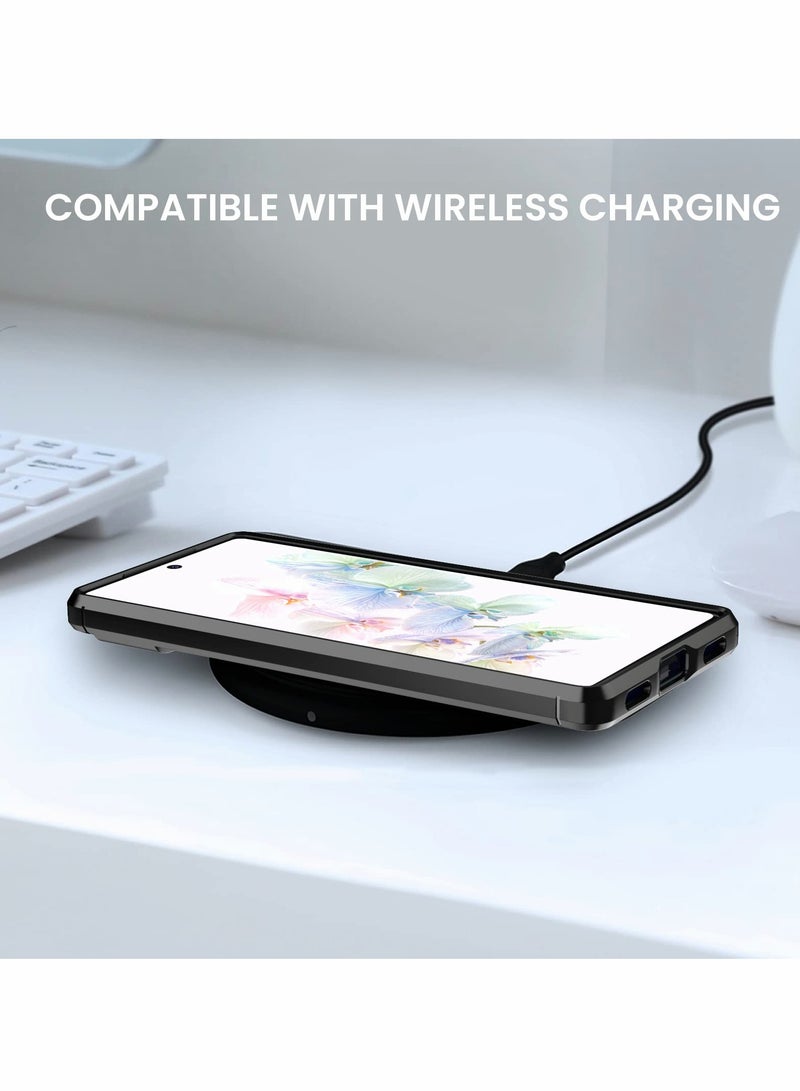 SYOSI جراب لهاتف Google Pixel 6A، جراب Pixel 6a مع واقي شاشة من الزجاج المقوى، غطاء واقٍ من ألياف الكربون المرن المقاوم للصدمات لهاتف Google Pixel 6a 2022 (أسود) - Image 4