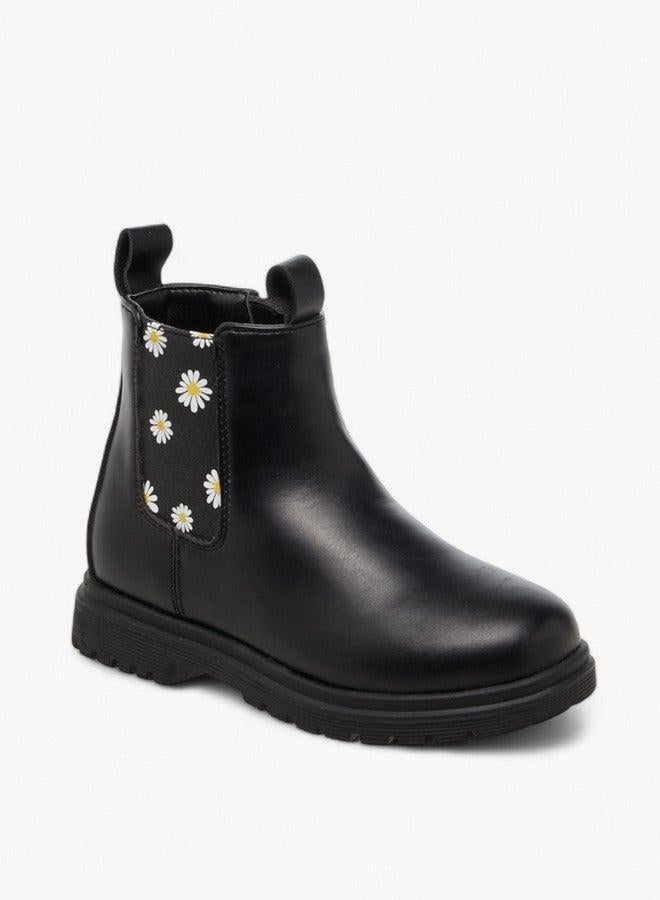 Flora Bella By Shoexpress Floral Print Boots with Zip Closure - Image 1