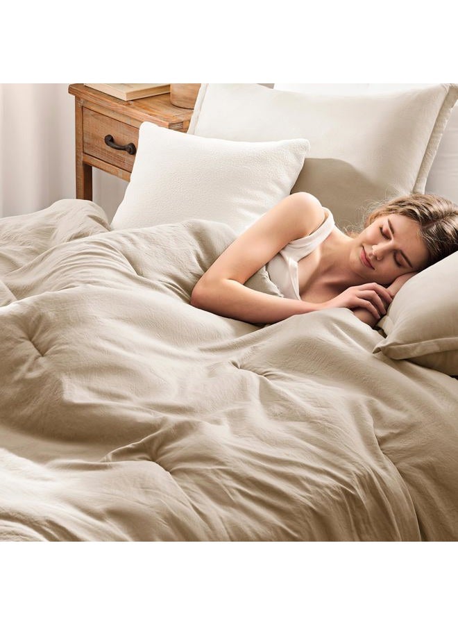 Quataly King Comforter Set Taupebrown,3PCS Soft Lightweight Breathable Bedding Comforter Sets for All Season, King Size(104''×90'' Comforter & 2 Pillowcases) - Image 3