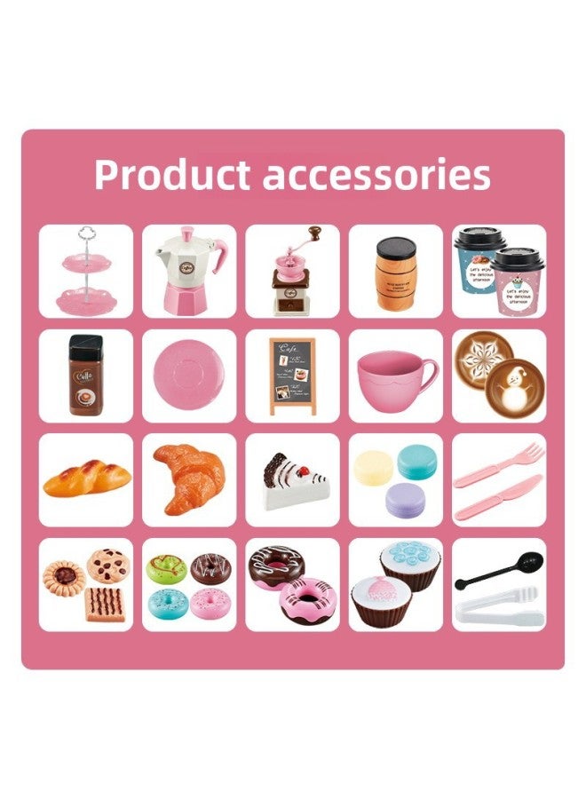 2024 Simulation Coffee Tea Set Toy For Kids 38pcs Pretend Play Afternoon Tea Set Quality Plastic Kitchen Playset-Color:Dim Pan Suit (bag) 160g - Image 5