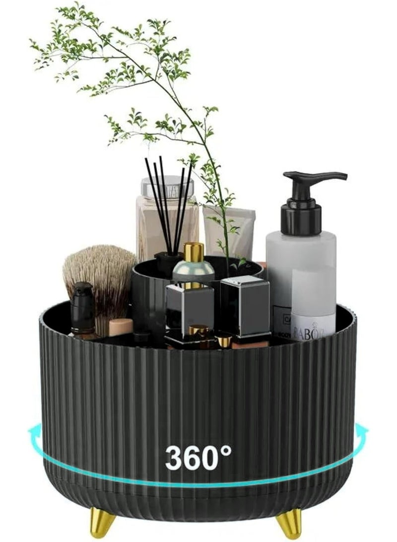 Mitoy 360° Rotating Makeup Organizer, Makeup Brush Holder, Pen and Pencil Organizer for Stationery, with 5 Compartments, for Cosmetics, Nail Polish, Art Supplies, Storage Box - Image 2