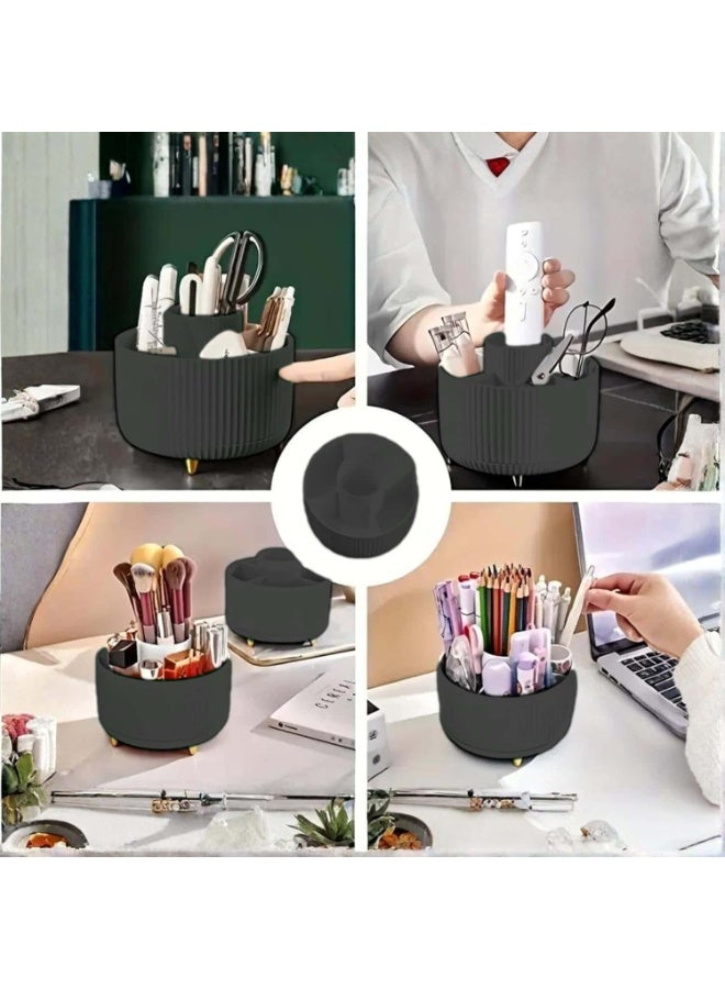 Mitoy 360° Rotating Makeup Organizer, Makeup Brush Holder, Pen and Pencil Organizer for Stationery, with 5 Compartments, for Cosmetics, Nail Polish, Art Supplies, Storage Box - Image 3