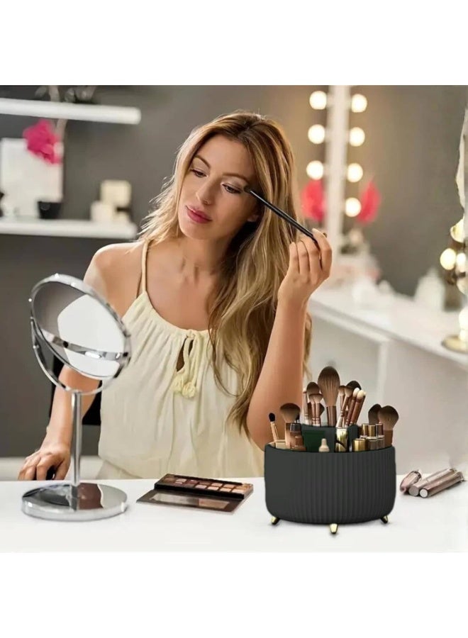 Mitoy 360° Rotating Makeup Organizer, Makeup Brush Holder, Pen and Pencil Organizer for Stationery, with 5 Compartments, for Cosmetics, Nail Polish, Art Supplies, Storage Box - Image 4
